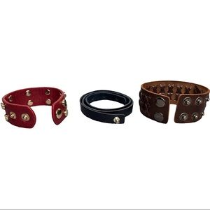 URBAN JEWELRY🏹 (3)Genuine Leather Wristbands ~Unisex